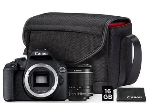 Canon EOS 2000D KIT обектив EF-S 18-55 mm IS, чанта SB 130, карта памет 16GB