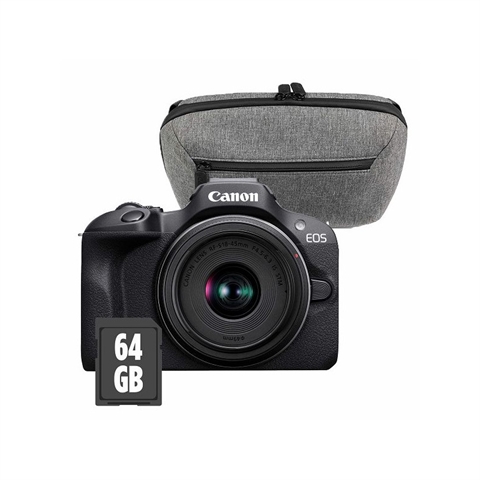 Фотоапарат Canon EOS R100 с обектив RF-S 18-45mm, Travel kit