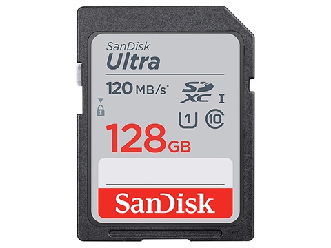 Карта памет SanDisk 128GB Ultra SDXC,120MB/s, UHS-I, C10, U1, Full HD, SD Card