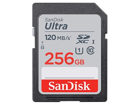 Карта памет SanDisk 256GB Ultra SDXC,120MB/s, UHS-I, C10, U1, Full HD, SD Card