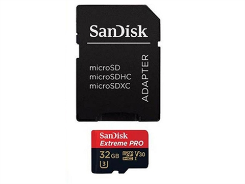 Карта памет SanDisk SD Extreme Pro microSDHC 32GB и SD Adapter 100MB/s 667x V30 UHS-I