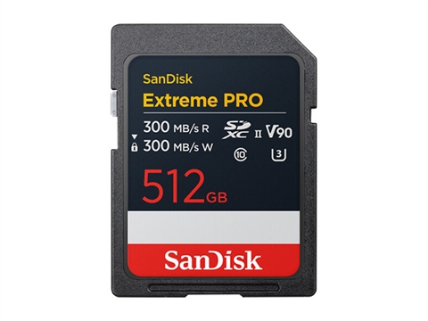 Карта памет SanDisk Extreme PRO 512GB SDXC, 300MB/s Read & Write speeds, 8K, V90, UHS-II