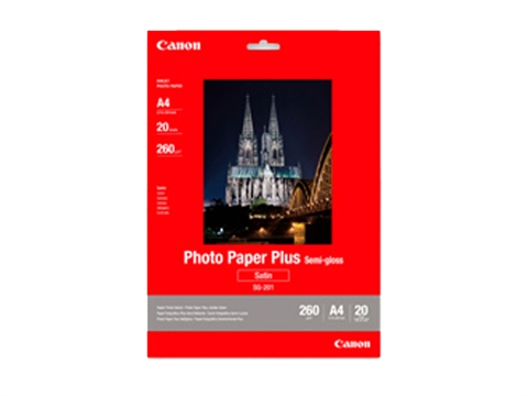 Фотохартия Canon Plus Semi-gloss SG-201, 20 листа, A4