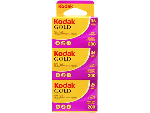 Цветен фотографски филм Kodak  GOLD 200 GB 135-36 CN - 3бр. пакет