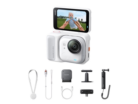 Екшън камера Insta360 GO Ultra Creator Bundle, Бял