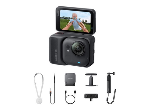 Екшън камера Insta360 GO Ultra Creator Bundle, Черен