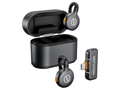 Безжични микрофони и зарядно Hollyland LARK M2S Duo USB-C, Space Gray