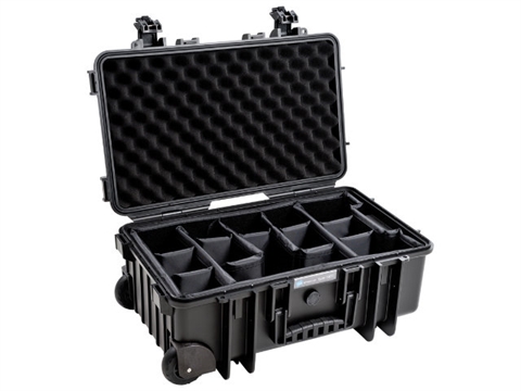 Твърд куфар с колелца B&W Outdoor Cases Type 6600, Черен, Със система за разделяне