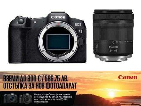Фотоапарат Canon EOS R8 с обектив RF 24-105mm F4-7.1 IS STM