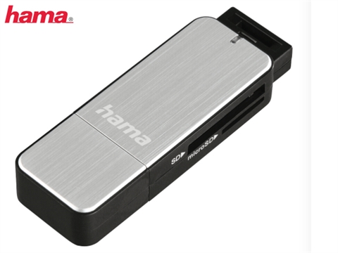 Четец за карти Hama USB 3.0 SuperSpeed,SD/microSD, сребрист,метален