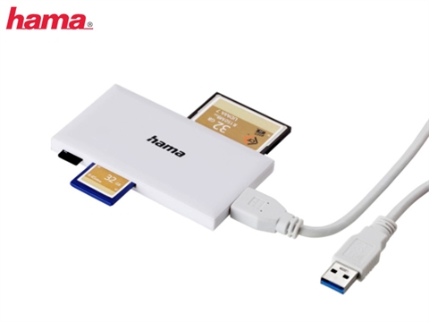 Четец за карти Hama USB 3.0 ,Multi Card Reader, SD, microSD, CF, MS, бял