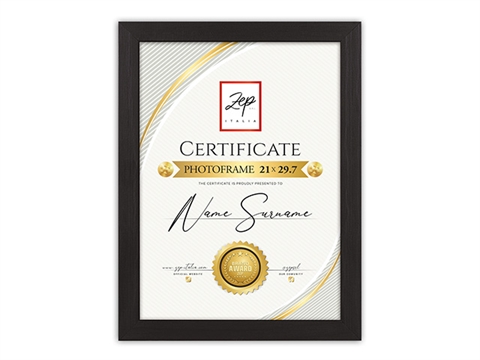  Рамка за сертификат ZEP Certificate 21x29,7 см., дървена, черна