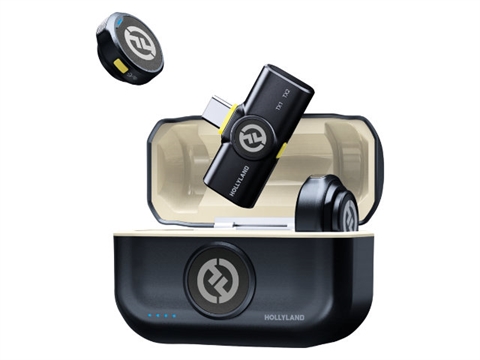 Безжични микрофони и зарядно Hollyland Lark M2 USB-C, Shine Charcoal