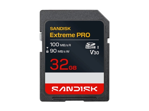 Карта памет SanDisk Extreme PRO, SD, UHS-I, SDHC, V30, 32GB