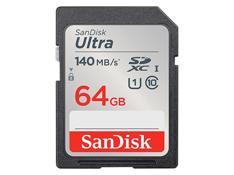 Карта памет SanDisk 64GB Ultra SDXC,140MB/s, UHS-I, C10, U1, Full HD