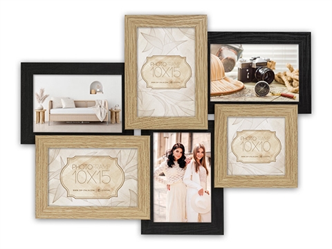 Рамка за снимки тип галерия ZEP Locarno за 5 броя 10x15 см. и 1 брой 10х10см, дървена, черна
