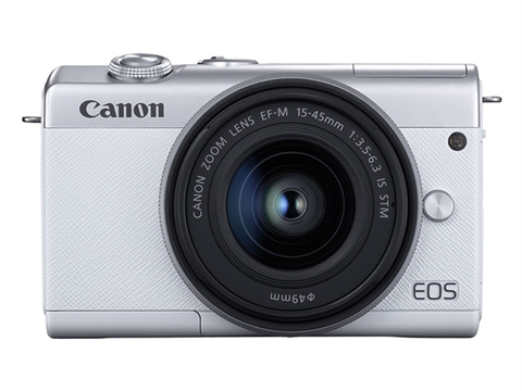 Canon EOS M200 с обектив 15-45мм, бял