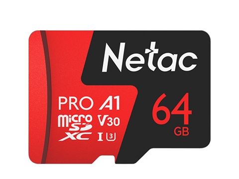 Карта памет Netac Pro 64GB Micro SDXC до 100MB/s 667x UHS-I U3 V30  с адаптер