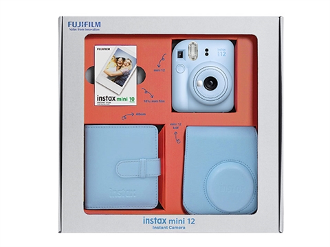 Комплект за моментални снимки FujiFilm Instax Mini 12, пастелно синьо