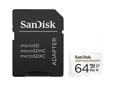 Карта памет SanDisk 64GB High Endurance Video microSDHC Card with Adapter for Dash cam and Home