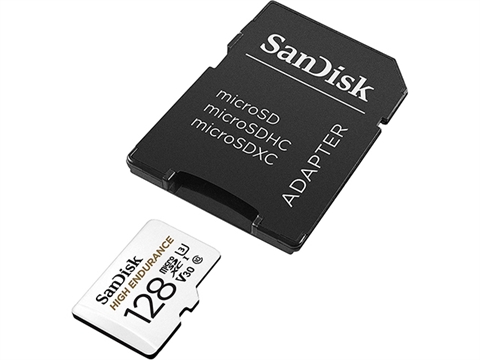 Карта памет SanDisk 128GB High Endurance Video microSDHC Card with Adapter for Dash cam and Home