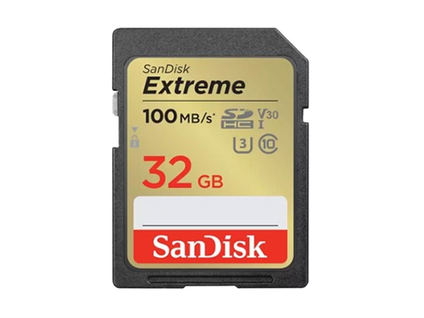 Карта памет SanDisk Extreme SD 32GB, UHS-I, Class 10, U3, V30