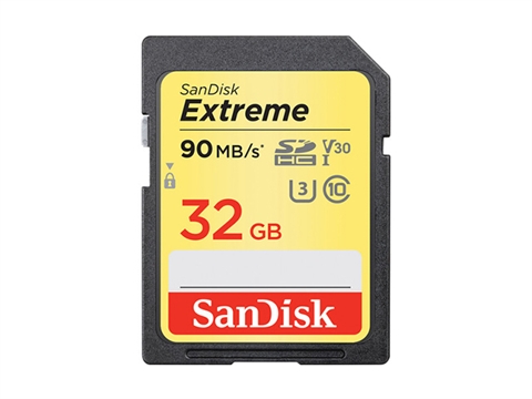 Карта памет SanDisk Extreme SDHC 32GB 90MB/s V30 UHS-I U3