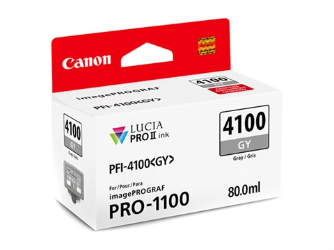 Касета с пигментно мастило Canon PFI-4100 за принтер imagePROGRAF PRO-1100, Gray 80ml