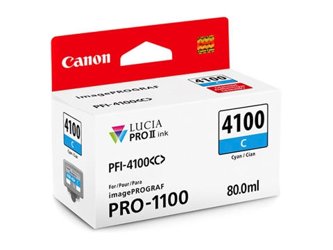 Касета с пигментно мастило Canon PFI-4100 за принтер imagePROGRAF PRO-1100, Cyan 80ml