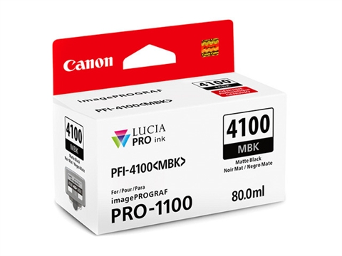 Касета с пигментно мастило Canon PFI-4100 за принтер imagePROGRAF PRO-1100, Matte Black 80ml