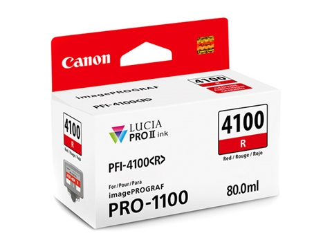 Касета с пигментно мастило Canon PFI-4100 за принтер imagePROGRAF PRO-1100, Red 80ml