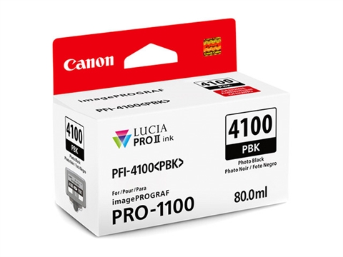 Касета с пигментно мастило Canon PFI-4100 за принтер imagePROGRAF PRO-1100, Photo Black 80ml