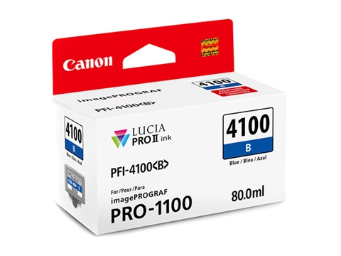 Касета с пигментно мастило Canon PFI-4100 за принтер imagePROGRAF PRO-1100, Blue 80ml