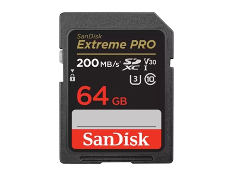 Карта памет SanDisk Extreme PRO 64GB SDXC, UHS-I, Class 10, U3, V30