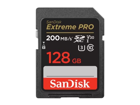 Карта памет SanDisk Extreme PRO 128GB SDXC, UHS-I, Class 10, U3, V30