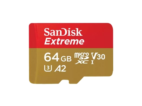 Карта памет SanDisk Extreme micro SDXC 64GB с SD Adapter, A2, C10, V30, UHS-I, U3