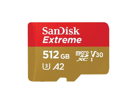 Карта памет SanDisk Extreme micro SDXC 512GB с SD Adapter, A2, C10, V30, UHS-I, U3