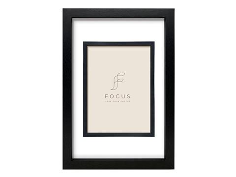 Рамка за снимки Focus Marigold Black 20x30 см., с паспарту за 15х20 см., дървена