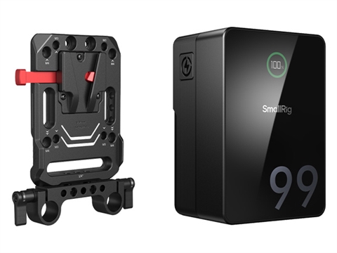 Батерия SmallRig 4292 VB99 Mini Pro V-Mount  в комплект с пластина за монтаж 3016 Battery Plate V-Mount w Rod Clamp
