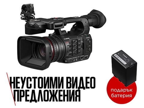 Професионална видеокамера Canon XF605, с подарък батерия