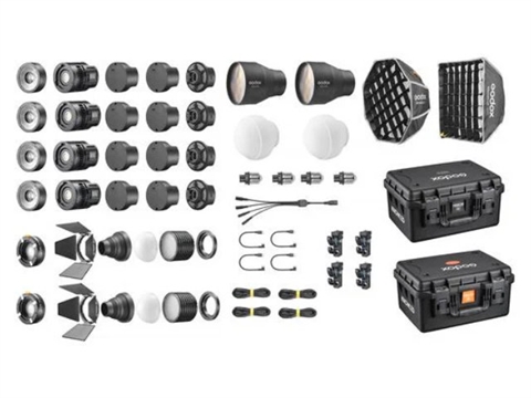 Комплект от 4 броя диодно осветление Godox Knowled MS60R, аксесоари и транспортен куфар