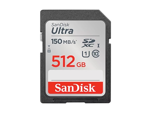 Карта памет SanDisk 512GB Ultra SDXC,150MB/s, UHS-I, C10, U1, Full HD