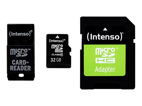 Карта памет Intenso microSDHC/SD с SD ,USB адаптер -16 GB - Class 10 