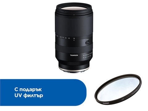 Обектив Tamron AF 18-300mm, F/3.5-6.3 Di III-A VC VXD за Sony APS-C матрица, с подарък UV филтър