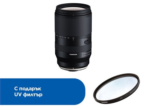 Обектив Tamron AF 18-300mm, F/3.5-6.3 Di III-A VC VXD за Fujifilm X-mount, с подарък UV филтър