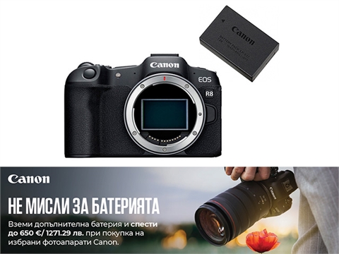 Фотоапарат Canon EOS R8 тяло с допълнителна батерия (LP-E17 KIT)