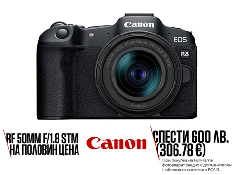Фотоапарат Canon EOS R8 с обектив RF 24-50mm f/4.5-6.3