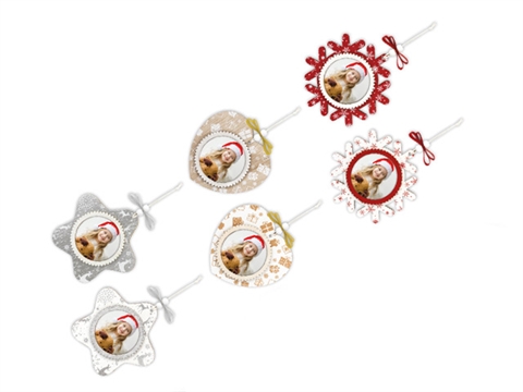 Декоративна коледна висулка ZEP Bruno с място за снимка 6х6 см