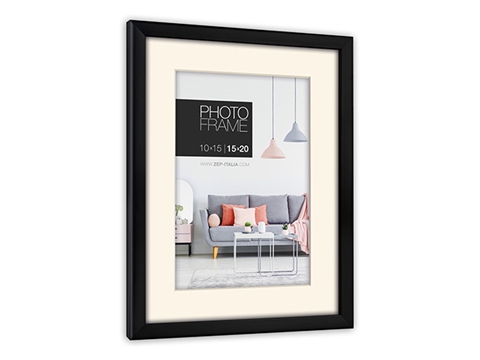 Рамка за снимки ZEP Edison 15x20 см., с паспарту за 10х15 см., пластмасова, черна